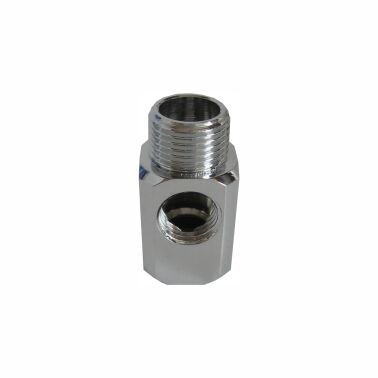 Przyłącze mosiężne chrom 3/8" GW x 3/8" Gz x 1/4" Gw 