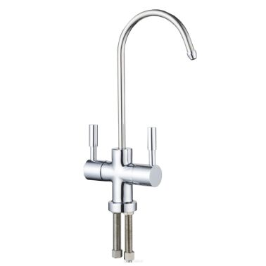 Wylewka podwójna ceramiczna Futura - chromowy kranik do systemu odwróconej osmozy