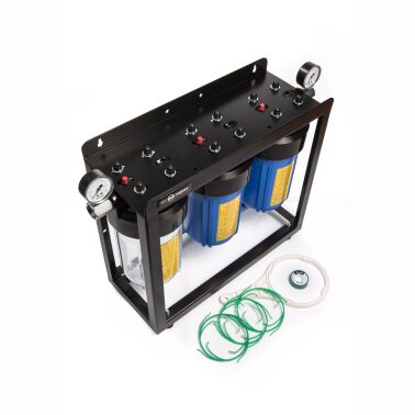 SYSTEM NARUROWY BIG BLUE 3x10 zestaw z manometrami