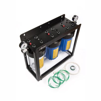 SYSTEM NARUROWY BIG BLUE 3x10 zestaw z manometrami