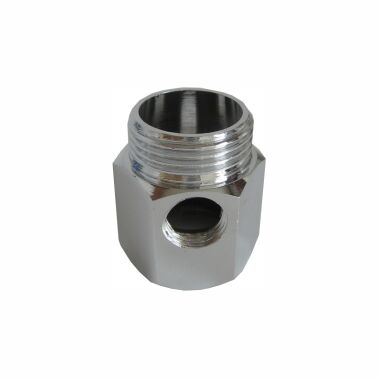 Przyłącze mosiężne chrom 3/4" GW x 3/4" Gz x 1/4" Gw